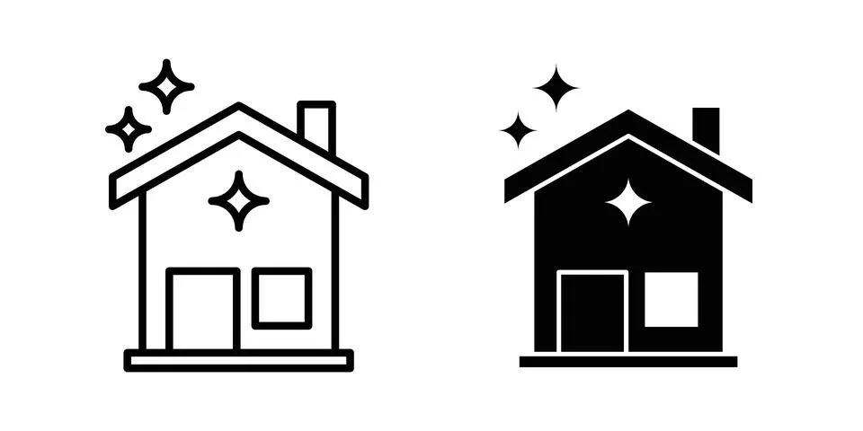 Clean house icon set. Vector EPS 10 Ilustración de archivo