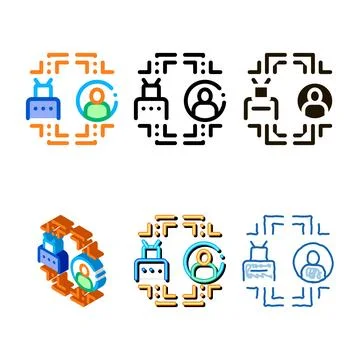 Clean human automation in robot icon vector outline Illustrazione stock