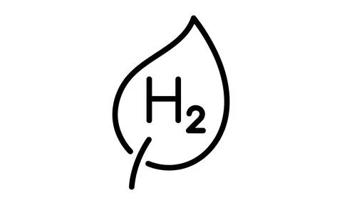 Clean hydrogen fuel concept featuring a natural leaf shape icon Stock-Illustration