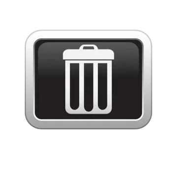 Clean icon on black silver button Illustrazione stock