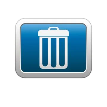 Clean icon on blue with silver rectangle Stock Illustration