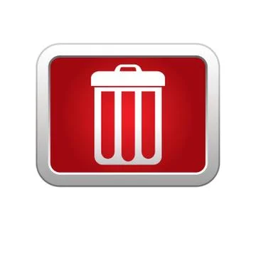 Clean icon on red silver button Illustrazione stock