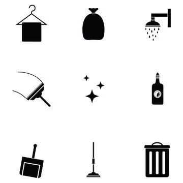 Clean icon set Stock Illustration