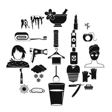 Clean icons set, simple style Stock-Illustration