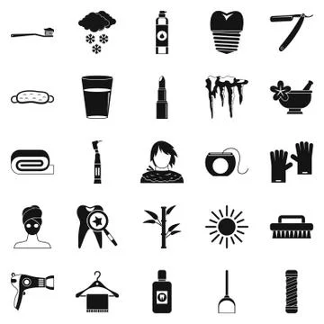 Clean icons set, simple style Stock-Illustration
