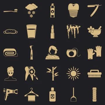 Clean icons set, simple style Stock-Illustration