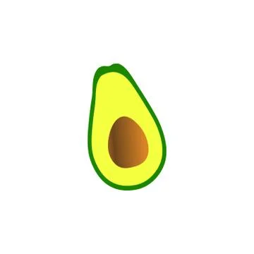 Clean illustration of avocado fruit element design template vector Stock Illustration