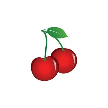 Clean illustration of cherry fruit element design template Stock Illustration