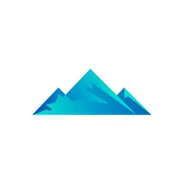 Clean illustration of poly mountain logo template Stock Illustration
