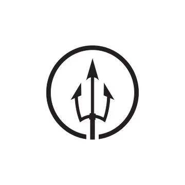 Clean illustration of trident icon template design vector Stock Illustration
