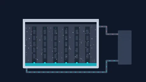 Clean Immersion Cooling Tank System for High Density Ai Server Data Center .. Stock Footage 347627092