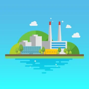 Clean industrial building Stock Illustration