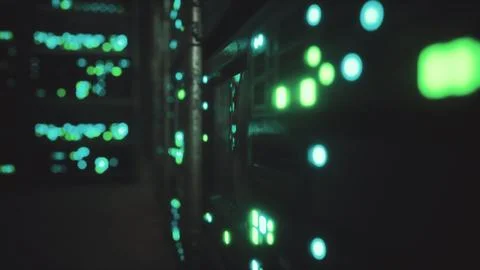 Clean industrial interior of a data server room with servers Stock Illustration