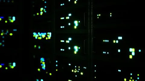 Clean industrial interior of a data server room with servers Stock Illustration