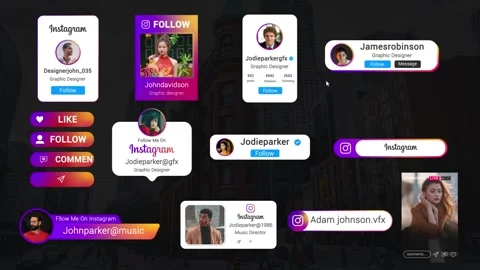 Clean Instagram Follow Elements Modèle After Effects