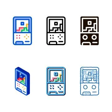 Clean interactive kids video game vector icon Stock Illustration