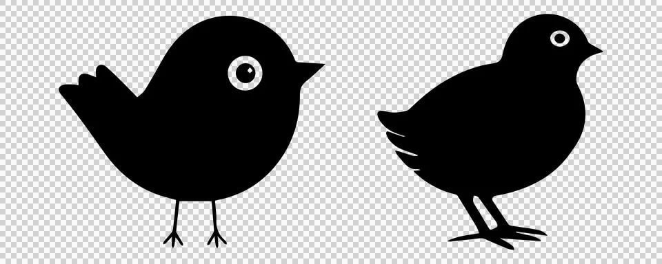 Clean isolated bird pair. Stock Illustration