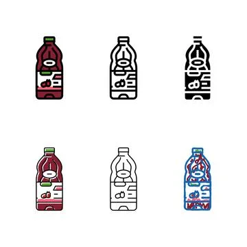 Clean juice raspberry fruit berry color icon vector Illustrazione stock