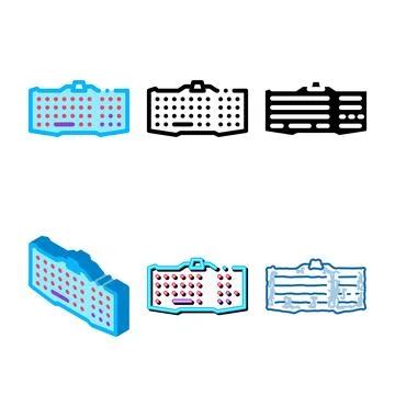 Clean keyboard computer color icon vector 스톡 일러스트
