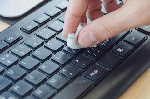 Clean keyboard from dirt Stock Photos