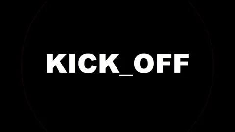 Clean 'KICK OFF' text animation opener with pulsing circle, perfect for mod.. 库存影片 330280087