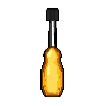 Clean kid toothbrush pixel art vector illustration Stock Illustration