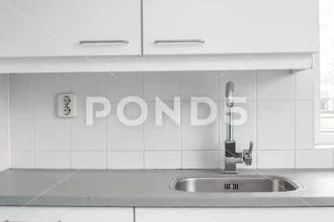 Clean Kitchen sink empty old school Stock Photos