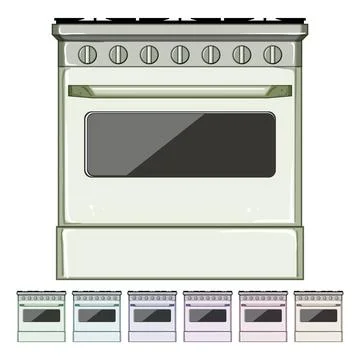 Clean kitchen stove cartoon vector graphic Stock Illustration