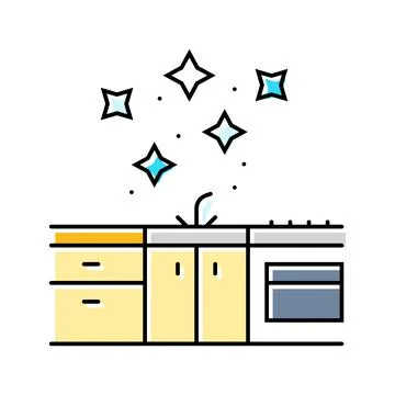 Clean kitchen surface color icon vector illustration Stock Illustration