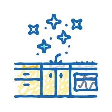 Clean kitchen surface icon doodle illustration Stock Illustration