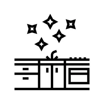 Clean kitchen surface line icon vector illustration Stock Illustration