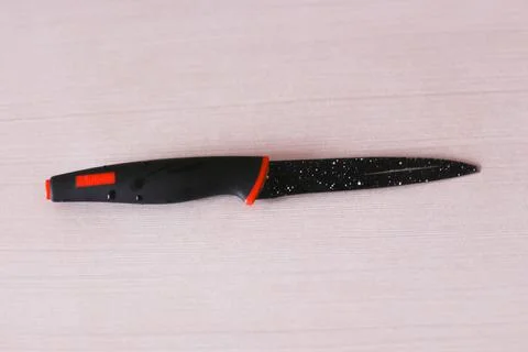 Clean knife on the table in the room 写真素材