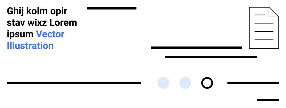 Clean Layout Featuring Text, Lines, and Document Icon in Minimalistic Design Stock Illustration