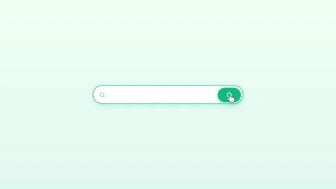 Clean Light Theme Search Bar UI Animation with Mouse Click and Burst Effect Stock Footage 341939848