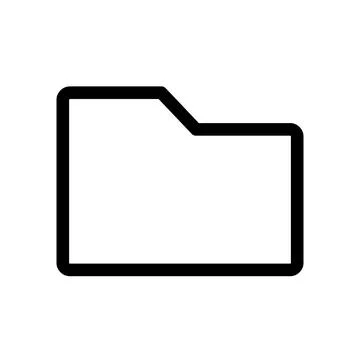 A clean line art folder icon for digital file management systems. Illustrazione stock