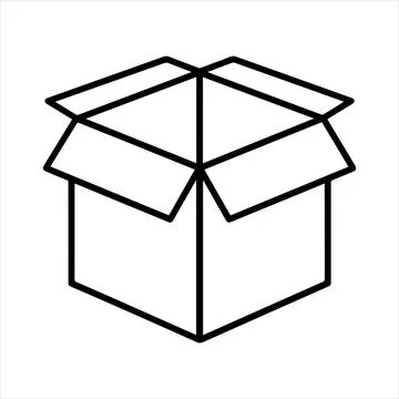 Clean line icons of boxes. Stock Illustration