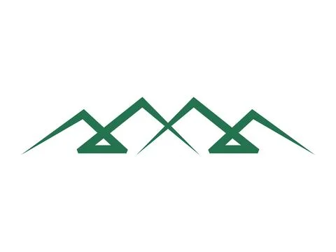 Clean Line Mountain Icon Vector Design Stock Illustration