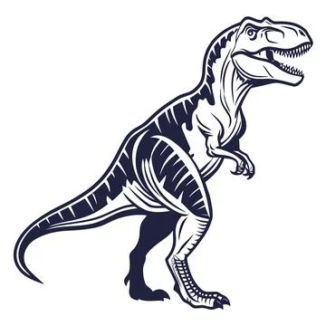 Clean Line T-Rex Flat Vector Graphic Stock Illustration
