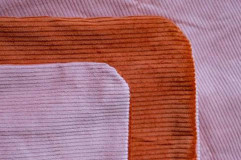 Clean lines and deep texture of corduroy fabric for home decor cushion pillow Stock Photos