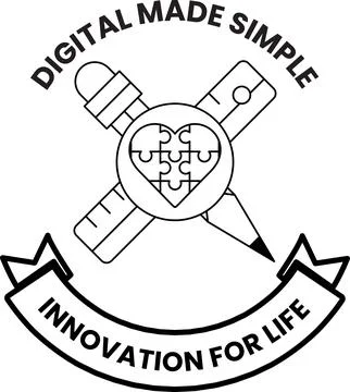 Clean lines form a digital tools emblem Stock Illustration
