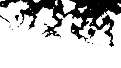 Clean liquid motion graphics animation template black spills on white background Stock-Footage 233914999