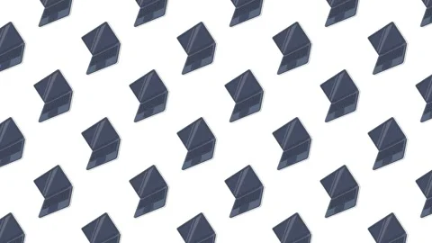 A clean, looping motion graphic showing a grid of laptops Stock Footage 325720873