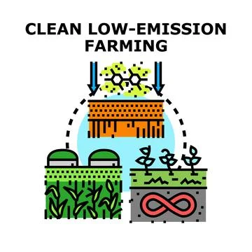 Clean low emission farming process for sustainable agriculture Stock Illustration