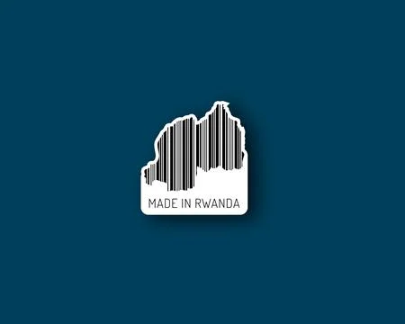 Clean “Made in Rwanda” barcode Stock Illustration