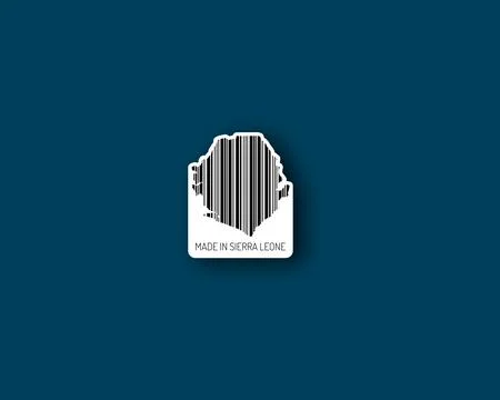 Clean “Made in Sierra Leone” barcode silhouette Stock Illustration