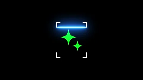 Clean Magic Star Icon Scanning Effects Loop Stock Footage 340375019