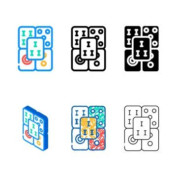 Clean mahjong tiles board table color icon vector Stock Illustration