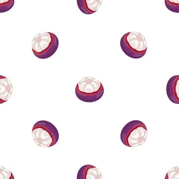 Clean mangosteen pattern seamless vector Stock Illustration
