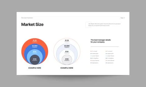 Clean Market Size Presentation Template Stock Illustration