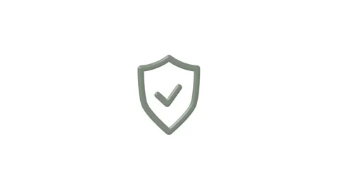 Clean matte finish shield asset with check sign for digital authentication .. 库存影片 338349068